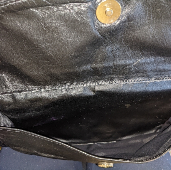 Vintage 80's Black leather bag - Picture 5 of 9